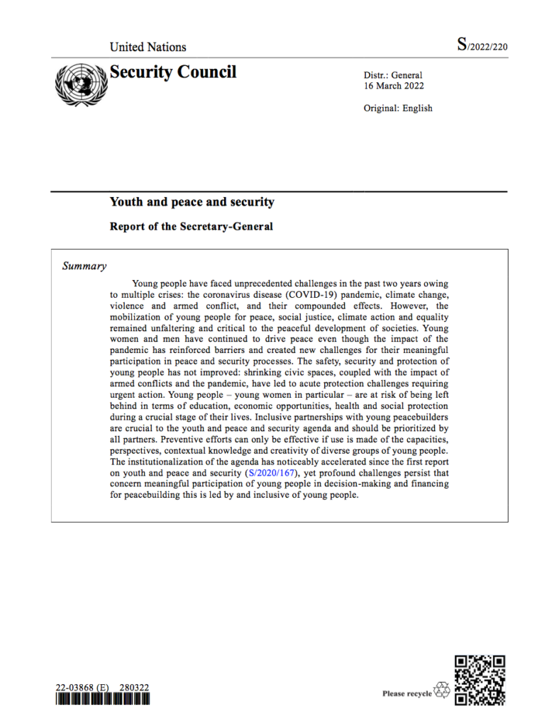 UNSG report 2022 cover