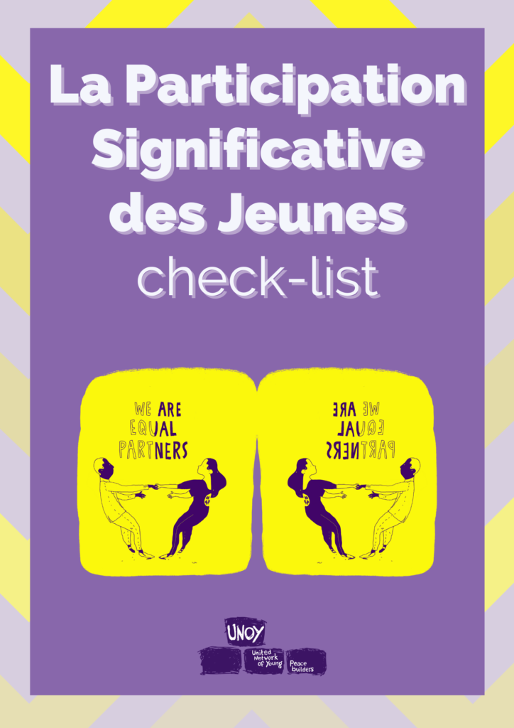 [French] Checklist on Meaningful Youth Engagement cover